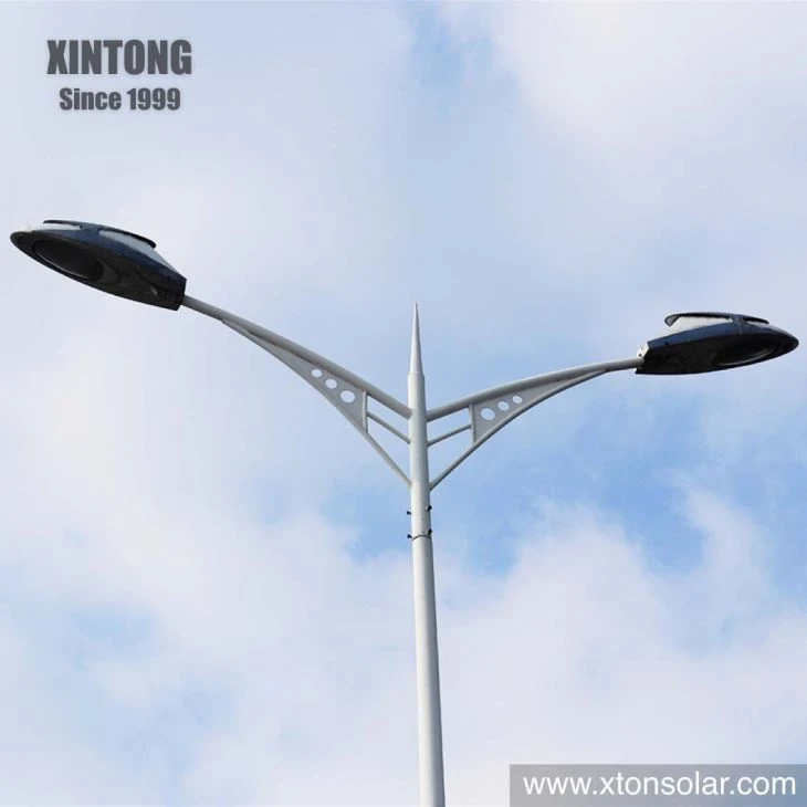 Commerical Steel Double Arm Solar Street Lihghting Pole 75 FT